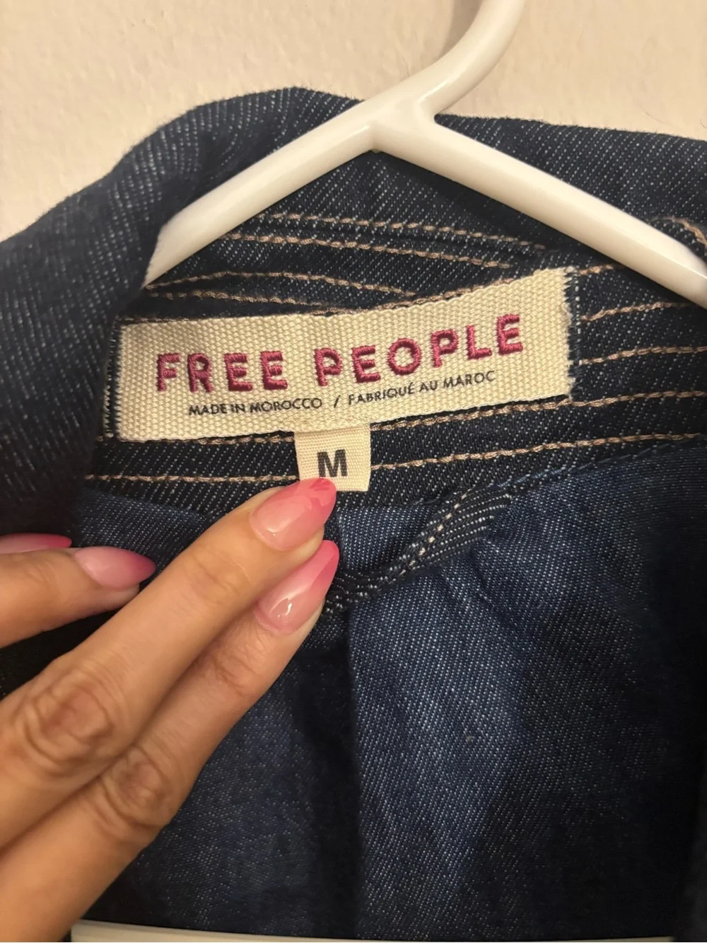 Free People Indigo Oversized Denim Blazer Jacket - Picture 2 of 4